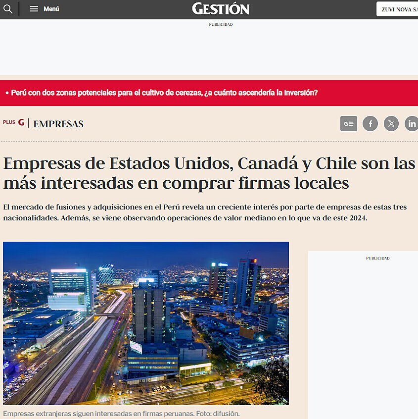 Empresas de Estados Unidos, Canad y Chile son las ms interesadas en comprar firmas locales